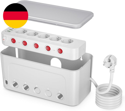 Kabelbox mit steckdosenleiste - mit,