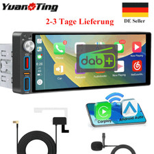 Autoradio 1Din mit 6.9 Zoll Bildschirm Apple CarPlay Bluetooth DAB+ AM/FM Radio