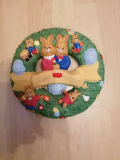 Osterkranz aus Ton,bemalt,Handarbeit,24 cm Durchmesser,Gewicht ca:1,2 kg