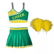 Kostüm Cheerleader, Outfit mit Pompons, Cheerleading-Kostüm, maxToonrain, M