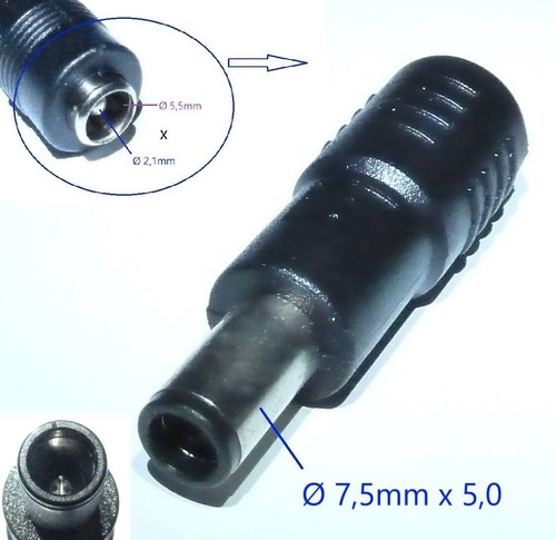5mm stecker mit pin - 7,5mm,