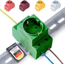 Schuko- Steckdose GRÜN  für Verteiler Schaltschrank Zählerschrank auf Hutschiene