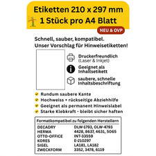 25 Blatt A4 selbstklebendes