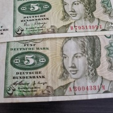 2 x 5 DM Schein Deutsche Mark