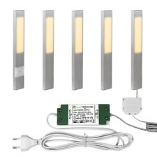 Elektra Küchen LED Unterbauleuchten Rechteck Leuchten SET Trafo Alu 12 V 3000k