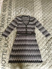 Ana Alcazar Damen Strickkleid, schwarz-weiss, Gr. 36