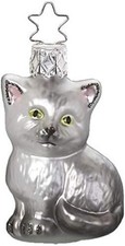 Christbaumschmuck Glas Katze