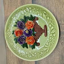 VEB Torgau DDR Wandteller Relief Blumen GDR Plate 