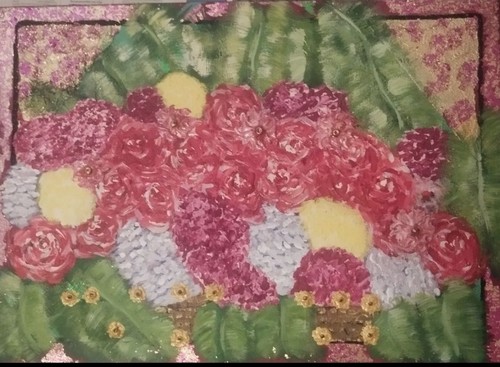 Acryl gemälde blumenmotiv - acryl,