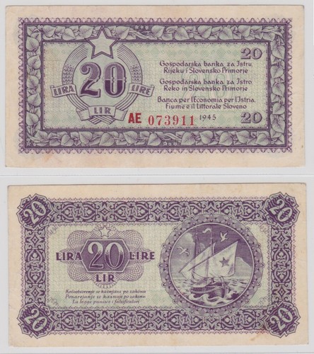 Lira banknote fiume istrien - 20,