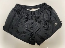 Vintage Rombo Nylon Glanz Shorts Gr. XL D8 Schwarz Runner Sprinter Nylon 80s 210