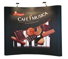 Popup Display Messesystem - 3x3 gebogen  in Koffertheke - mit / ohne Druck- Neu