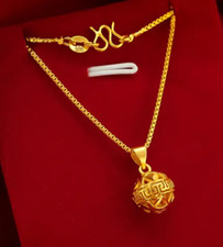 Damen Goldene Kette Mit Anhänger 999 Plattiert ,45 cm