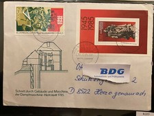 B377 Sonderbrief Briefmarke 1985 Dampfmaschine Hettstedt 1785 DDR 