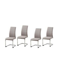 Schwingstuhl 4er Set PU cappuccino SallyC Freischwinger Esszimmerstuhl