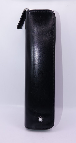 Montblanc schwarzes lederetui - schwarzes,