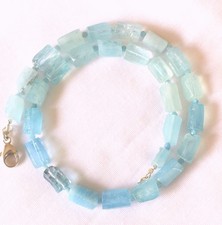 Aquamarin Kette - 925er Silber - 46 cm - 240 Karat - Beryll -