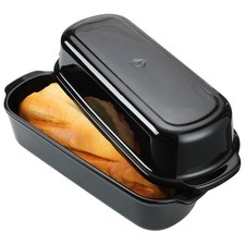 Brottopf - Toastbrot Backform - Brottopf zum Backen - Brot Topf schwarz