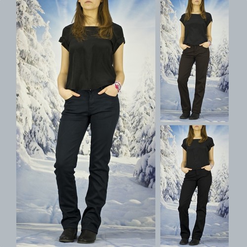 Damen jeans hose warme - jeans,