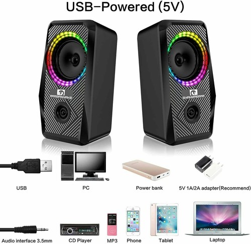 Led usb lautsprecher stereo - pc,