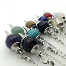 Edelstein Kugel Pendel mit Bergkristall Pendule Pendolo Pendulo Pendulum