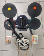 Wii Guitar Hero Set Schlagzeug, Gitarre, Mikrofon, Spiele