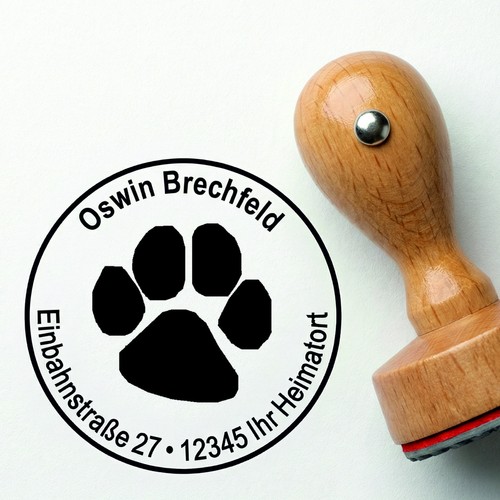 Personalisierter stempel tatze - stempel,