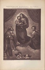 Licht-Druck 1896: SIXTINISCHE MADONNA. Von Raffael. Nach dem Kupferstich