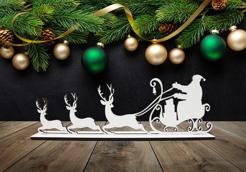 Weihnachtsmann mit rentieren - weihnachtsmann,