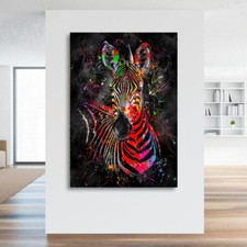 LEINWAND BILD ZEBRA ABSTRAKT