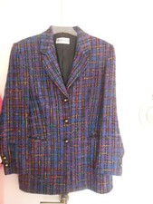 Neuer Bunter Marcona Schurwolle Long Blazer Gr.40