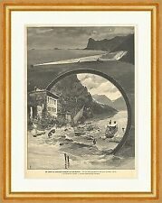 Die Schiffe der italienischen Zollwache auf dem Gardasee Diemer Holzstich E 9568