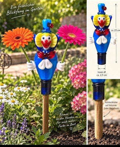Vintage kunstglas clown - kunstglas,