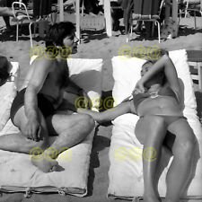 Foto - Sharon Tate & Roman Polanski Sonnenbad bei den Cannes Festspielen 1968