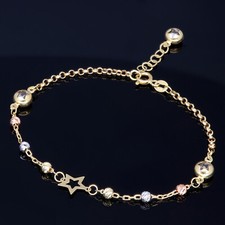 Stern Kugelarmband 585er 14K ECHT WEISS-/ROT-/GELBGOLD 16,5-18cm Goldarmband NEU