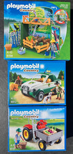 playmobil 6158 Waldtierfütterung + 6812 Förster Auto + 6131 Traktor # Wald Tiere