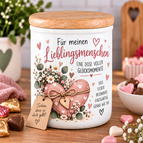 Keramikdose mit holzdeckel - keramikdose,