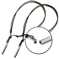 Lederkette mit Schraub-Anhänger Versteck Geheimfach Braun oder Schwarz Edelstahl