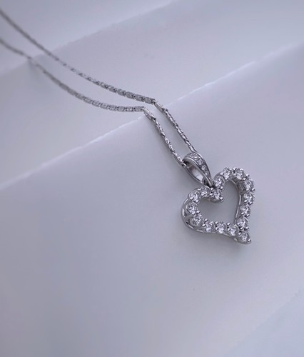 Diamant herz collier 18k - collier, 750