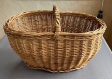 Großer Weidenkorb Einkaufskorb Korb aus Weide braun geflochten stabil Tragekorb