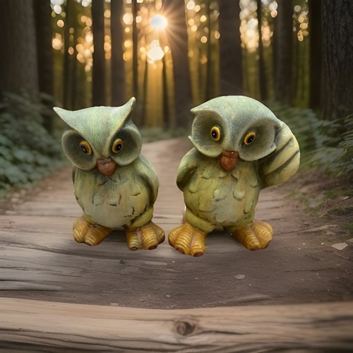 Porzellan eule figur set - 2x,