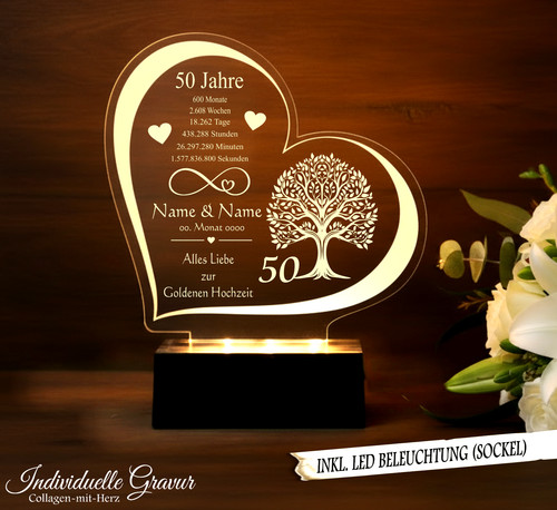 Geschenk goldene hochzeit - goldene, 50