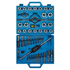 KRAFTPLUS Gewindeschneider Set 45-tlg. Gewindeschneid UNC+UNF Gewindebohrer fein