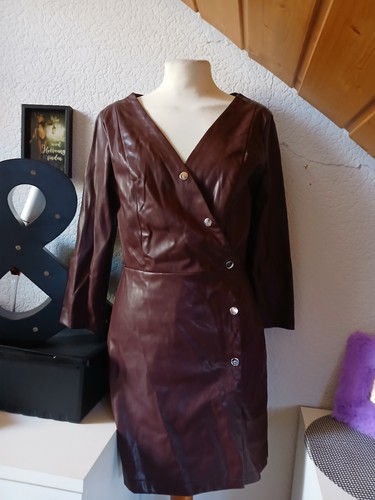 Kunstlederkleid rot braun - kunstlederkleid,