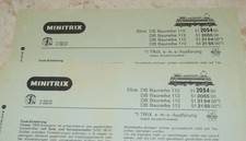 Minitrix 2054 2055 Gebrauchsanweisung Ellok DB 110 112 E-Lok Deutsch