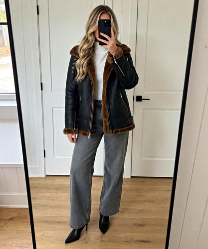Zara woman damen lederjacke - damen,
