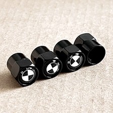 4x Ventilkappen Für BMW Logo Auto Luftventil Abdeckungen Ventilkappe Schwarz NEU