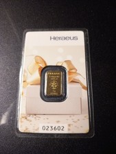Heraeus 2 Gramm Goldbarren 999.9 Geschenkformat Feingold Weihnachten!