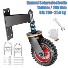 6''/8'' Torrollen Torlaufrolle mit Feder Lenkrollen für Gartentor bis 200-250kg
