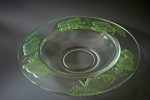 Art deco verlys glasschale - deco, /